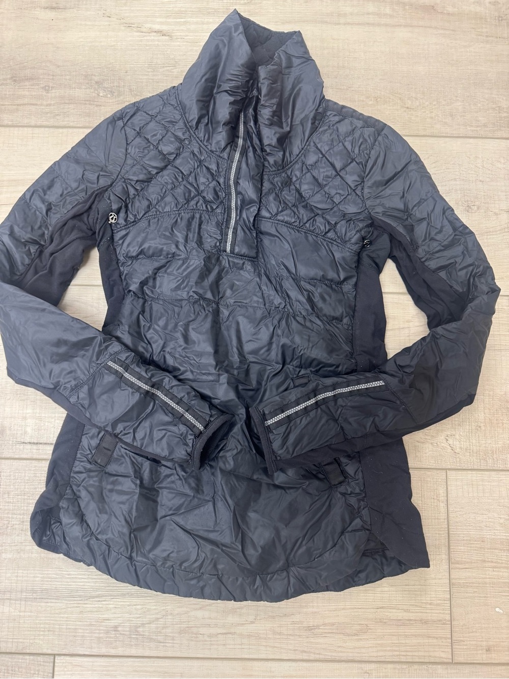 lululemon athletica Black Quilted Half-Zip Pullover Puffer